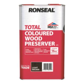 Ronseal Trade Total Wood Preserver Light Brown 5ltr