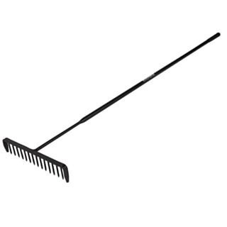 Roughneck Tarmac Rake 16 Round Teeth Tubular Steel Shaft Handled