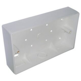 Round Cornered Pattress Box With Knockouts 2 Gang 32mm