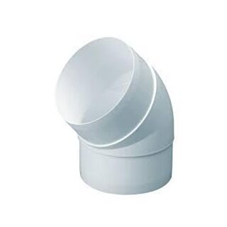 Round Ducting Pipe 45° Bend Connector PVC 100mm