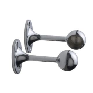 Round Tube End Brackets Chrome Plated 25mm 2pk