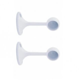 Round Tube End Brackets White 25mm 2pk