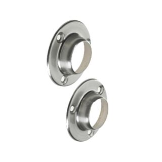 Round Tube End Sockets Chrome Plated 25mm 2pk