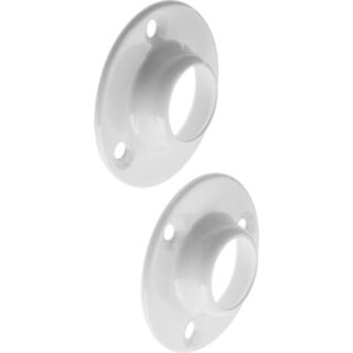 Round Tube End Sockets White 25mm 2pk