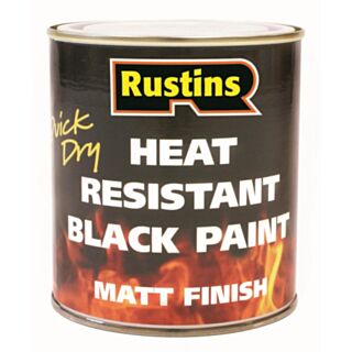 Rustins Quick Dry Heat Resistant Matt Black Paint 250ml