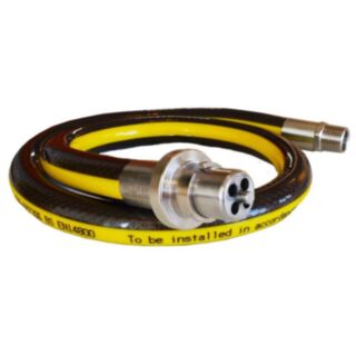 Salvus Straight Bayonet Gas Cooker Hob Hose LPG & NG ½ x 1.25mtr