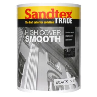 Sandtex Trade High Cover Smooth Masonry Paint Black 5ltr