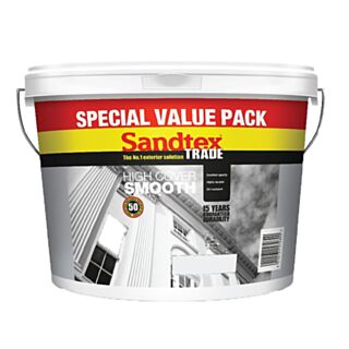 Sandtex Trade High Cover Smooth Masonry Paint Brilliant White 7.5ltr
