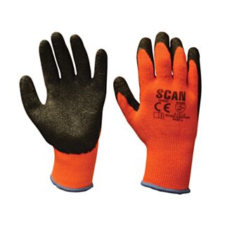 Scan Knitshell Thermal Gloves Latex Wrinkle Coated 3pk