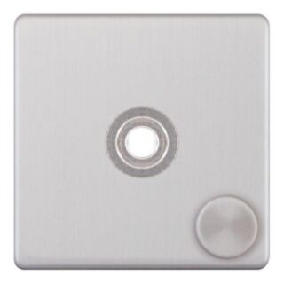 Selectric 5M-PLUS 1 Aperture Empty Dimmer Plate With Knob Satin Chrome