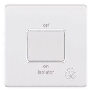 Selectric 5M-PLUS Fan Isolator Switch 1 Gang 3 Pole 10Amp Matt White With White Insert