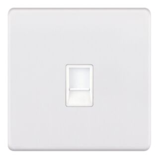 Selectric 5M-PLUS RJ45 Computer/Data Socket 1 Gang Matt White With White Insert