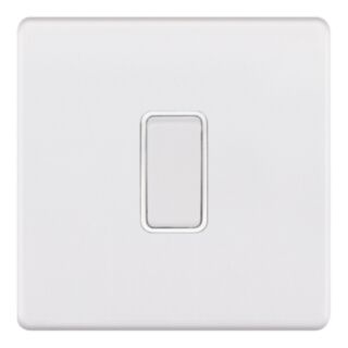 Selectric 5M-PLUS Switch Double Pole 1 Gang 20Amp Matt White With White Insert