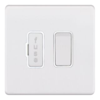 Selectric 5M-PLUS Switched Fused Spur Unit Double Pole 13Amp Matt White With White Insert