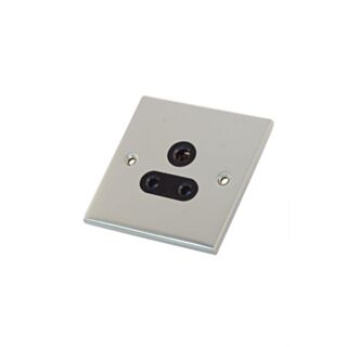 Selectric 5M Round Pin Socket 5Amp 3 Pin Satin Chrome With Black Insert