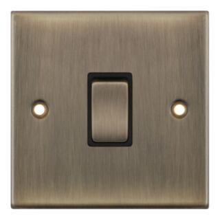 Selectric 5M Switch Double Pole 1 Gang 20Amp Antique Brass With Black Insert
