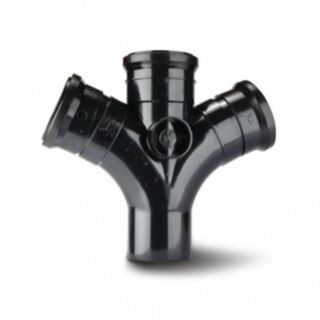 Soil & Vent 112.5° Branch Black PVCu 110mm