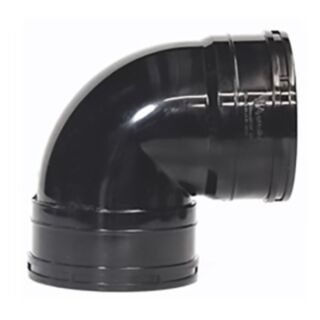 Soil & Vent 90° Bend Double Socket Black 110mm