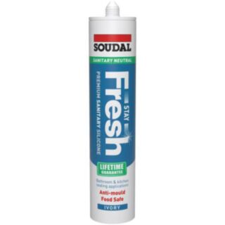 Soudal Stay Fresh Premium Sanitary Silicone Light Ivory 290ml