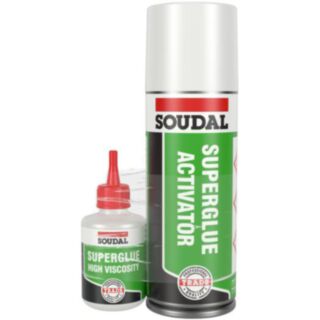 Soudal Trade High Viscocity Superglue 50g With Aerosol Activator 200ml (Mitre Kit Trade)