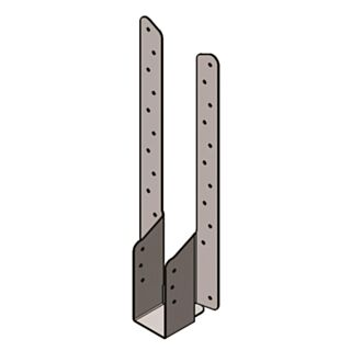 Jiffy Long Leg Joist Hanger With Adjustable Height Strap Pre Galvanised Mild Steel 75x50x463mm
