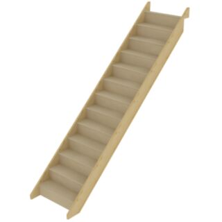 Stairbox Fully Assembled 42° Pitch Straight Staircase 865mm Width x 2640mm Rise x 2738mm Going