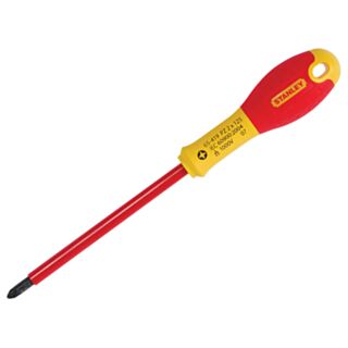 Stanley FatMax VDE Insulated Screwdriver Pozidriv Tip PZ2 x 125mm