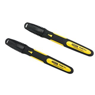 Stanley Marker Chisel Tip Black 2pk