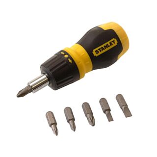 Stanley Stubby Multi-Bit Ratchet Screwdriver & 6 Bits
