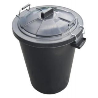 Dust Bin House Hold & Clip Lid Black 85ltr