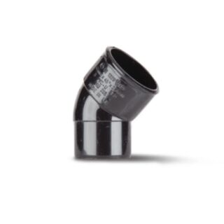 System 2000 45° Spigot Bend MuPVC Black 50mm