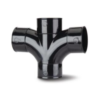 System 2000 92.5° Cross Tee MuPVC Black 50mm