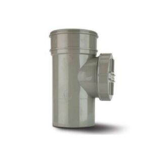System 2000 PVCu 110mm Short Access Pipe Single Socket Solvent Grey