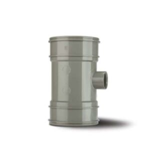 System 2000 PVCu 110mm Single Boss Pipe Double Socket Solvent Grey 40mm