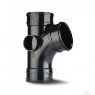 System 2000 Soil 104° Single Branch Triple Socket PVCu Black 110mm