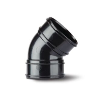 System 2000 Soil 135° Bend Double Socket PVCu Black 82mm