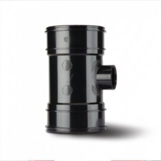 System 2000 Soil 40mm Single Boss Pipe Double Socket PVCu Black 110mm