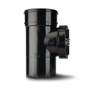 System 2000 Soil Access Pipe Single Socket Short PVCu Black 110mm
