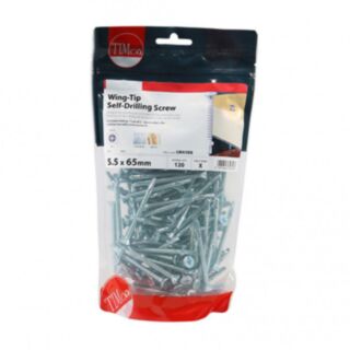 TIMCO Wing Tip Self Drilling Screws Zinc 5.5x65mm 120pk