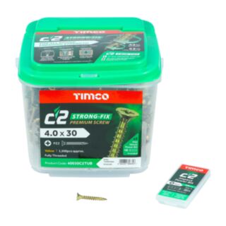 TIMCO C2 Strong-Fix Premium Multi-Purpose Screws Double Countersunk Yellow 4.0x30mm 1500pk