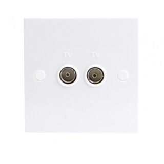 TV Co-Axial Outlet 1 Gang Double Socket