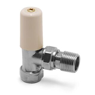 Terrier 367CP Angled Radiator Valve With Lockshield 15mm x ½