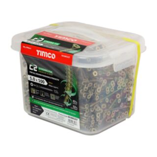 TIMCO C2 Strong-Fix Premium Multi-Purpose Screws Double Countersunk Yellow Mega Tub 5.0x100mm 800pk