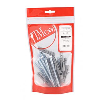TIMCO Coach Screws Hex Head with M6 Nylon Plug 8.0x100mm 12pk