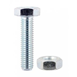 TIMCO High Tensile Hex Head Set Screws & Hex Nuts Zinc M10 x 25mm 35pk