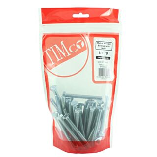 TIMCO High Tensile Hex Head Set Screws & Hex Nuts Zinc M8 x 70mm 30pk