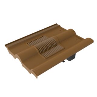Timloc Roofline Double Roman Roof Tile Vent Brown 328x422mm