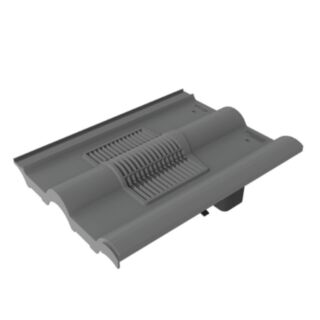 Timloc Roofline Double Roman Roof Tile Vent Grey 328x422mm