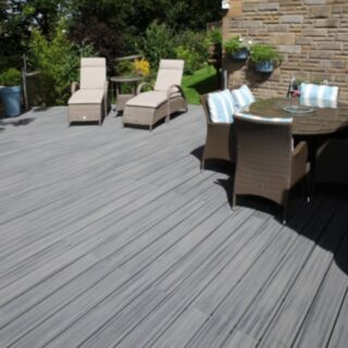 Trex Transcend® Decking Board Grooved Island Mist 25x140x4880mm