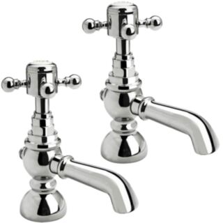 Trisen Formby Crosshead Basin Pillar Taps Chrome Pair